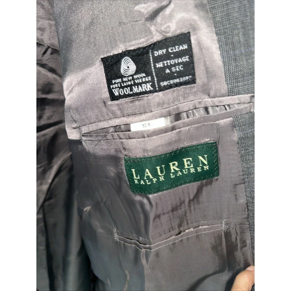 Lauren Ralph Lauren Mens Suit Gray  Jacket Blazer 50R,W40,L42 2Pc